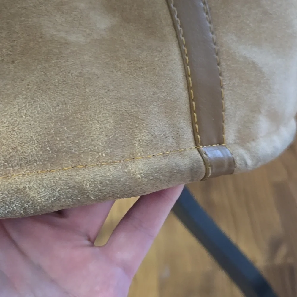 Long Vintage Suede Jacket Faux Fur Collar - Picture 16 of 16